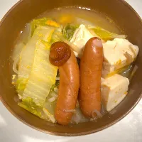 豆乳鍋に辛味噌トッピング|狛犬さん