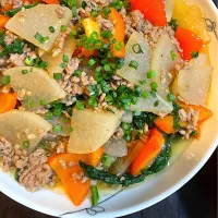 大根とパプリカのオイスターそぼろ煮|DKさん