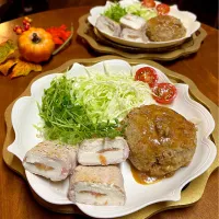 チーズin ビーフハンバーグ＊豚巻き叩き梅豆腐|henryさん