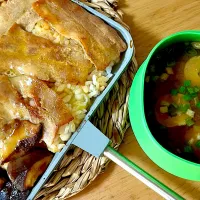 豚ばら長ねぎ椎茸のすき焼きライスhs|deekay71さん