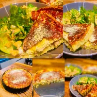 Lunch ! Lunch !
Homemade  Carbonara style Quiche filled with Pancetta, Mushrooms, Mozzarella, and toasted Parmesan with a green Salad 
#homemadequiche
#quicheca| Emanuel Hayashiさん