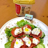 豆乳グルトでカプレーゼ風サラダ🥗|さくたえさん