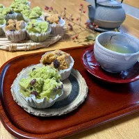 甘こうじで、ぱっくりふわふわ蒸しパン（粉抹緑茶と甘納豆入りと、黒糖レーズン）| sakurakoさん