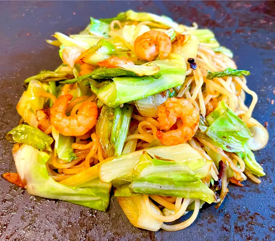 ホットプレートランチde海老塩焼きそば|KANAさん