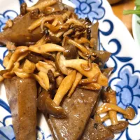 ＊こんにゃくステーキ、きのこ♪＊|ultramarineさん