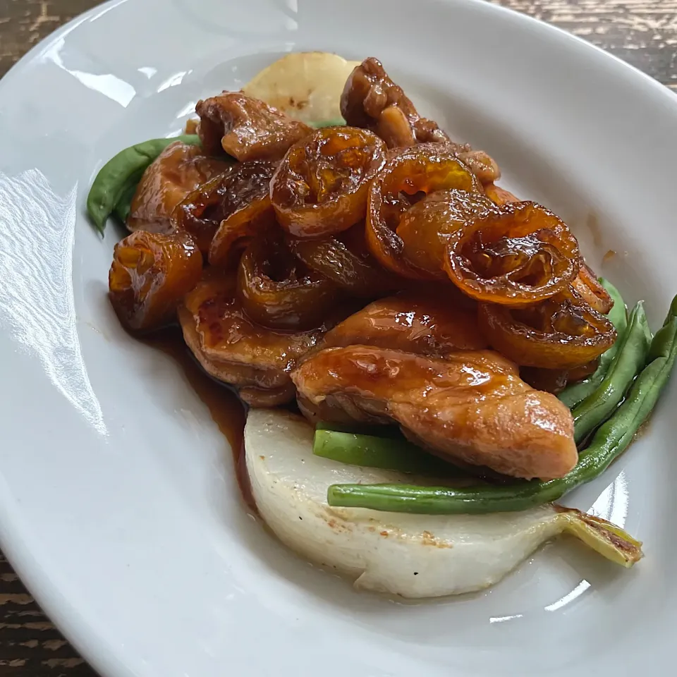 鶏の金柑黒酢ソース|七海さん