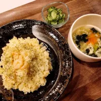 エビピラフ、キュウリのナムル、白菜のトロトロスープ| ぷゆこさん