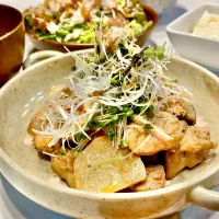 鶏ももと長芋のポン酢炒め|ぎんさん