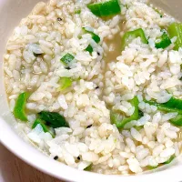 ほうれん草とオクラの雑炊|Ayaさん