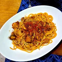 舞茸とバジルのアラビアータ|おさむさん