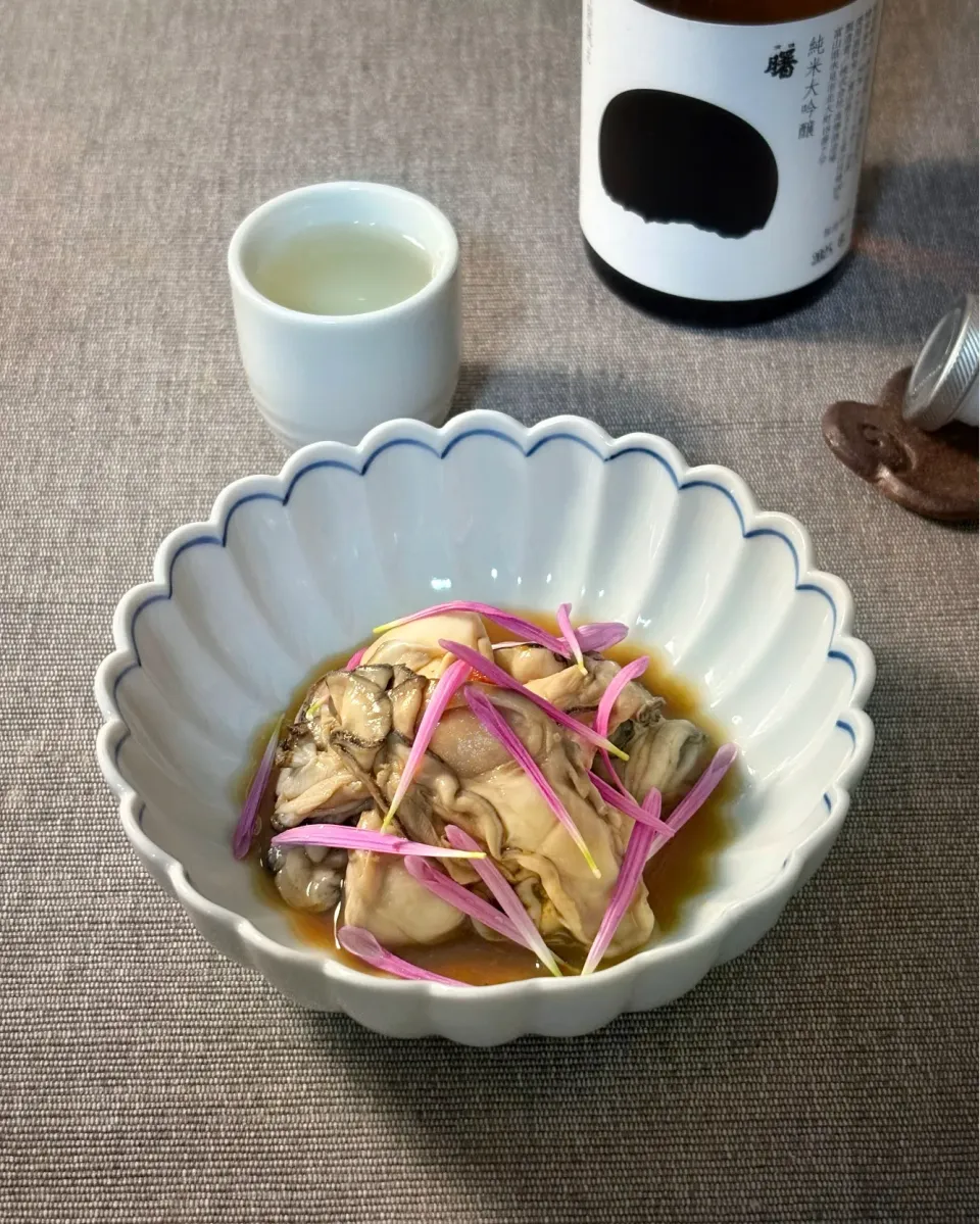 生牡蠣風 蒸し牡蠣ポン酢|まる(丸大豆)さん