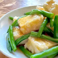 あげだし高野豆腐とインゲンの餡掛け| くまちゃんさん