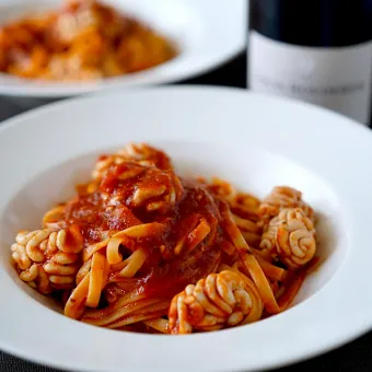 Snapdishの人気料理写真:白子のトマトパスタ