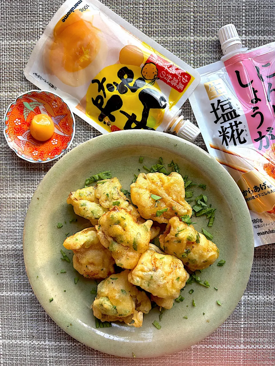 鱈の春菊衣天ぷら　生塩麹で日本酒に|栃倉 直人さん