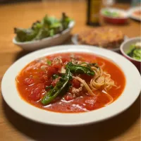 12/6の夕食　トマトパスタ|yoneさん