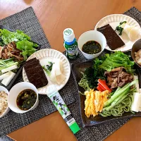 瓦そば風の茶蕎麦もりもり野菜トッピング♡|さくたえさん