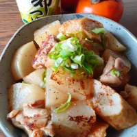 昆布つゆで大根と鶏肉、ゴボ天の煮物|fumfumさん