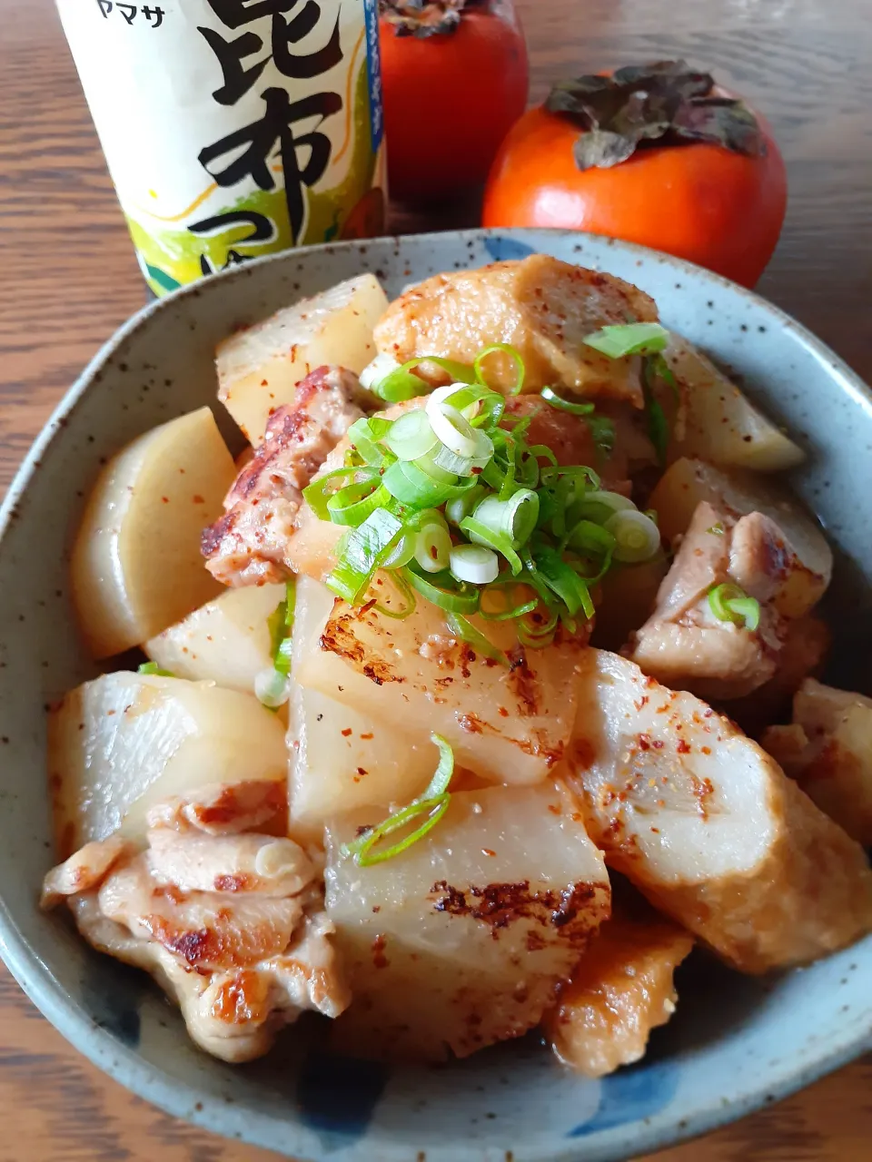 昆布つゆで大根と鶏肉、ゴボ天の煮物|fumfumさん