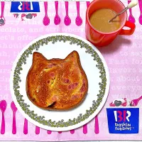 いちごクリームチーズねこパントースト| ひめカフェさん