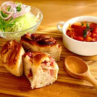 クランベリーブレッドで、やさしい朝ごはん🍓🍞|kaeさん