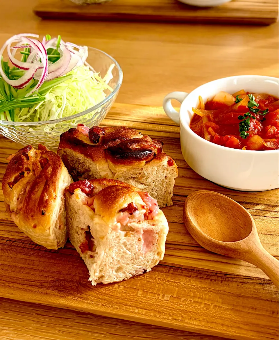 クランベリーブレッドで、やさしい朝ごはん🍓🍞|kaeさん