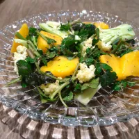 クレソンとカリフラワー 柿のサラダ|古尾谷りかこさん