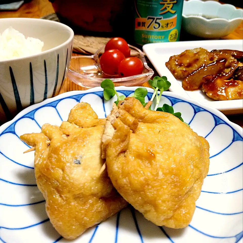 鶏ひき肉と春雨の巾着煮|とまと🍅さん