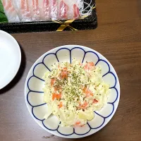 今日の晩ご飯③  人参のグラッセ入りポテサラも作りました|なびさん