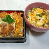ロースかつ重&卵とじうどん| なおさん
