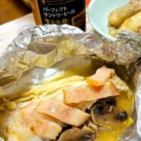 タラとキノコのホイル蒸し|ちはるさん