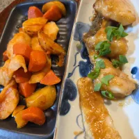 鱈の甘辛焼き、白身魚のトマト炒め|aoiさん