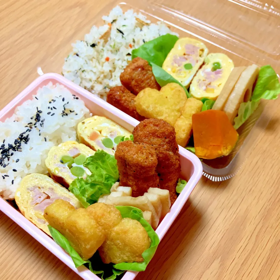 夫と次女のお弁当|シズソラさん