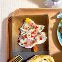 satoeさんの料理 千枚漬けと生ハムのクリスマスツリー