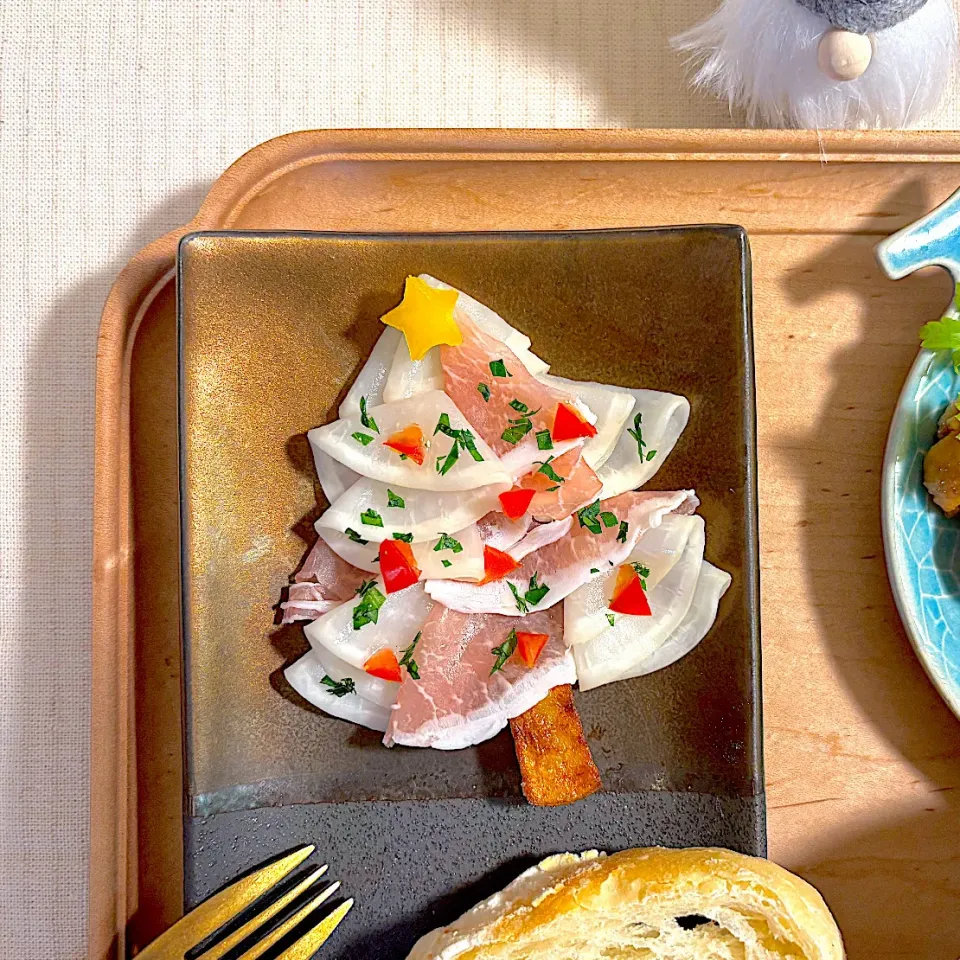 satoeさんの料理 千枚漬けと生ハムのクリスマスツリー|すずさん