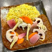 ポークヴィンダルー冬野菜タラゴンマリネのせw/ジーラライス|deekay71さん