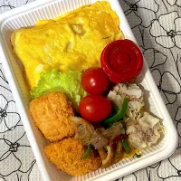 弁当箱出し忘れてるやん💢オムライス弁当| kuroさん