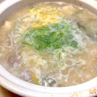 昨夕の鍋の残りで　たまご雑炊|もえさん