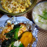 鮭のホイル焼きと納豆TKG|すくらんぶるえっぐさん