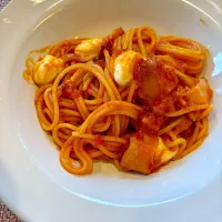 12/8のお昼ごはん~父のお得意即席パスタ~|ゆかｕさん