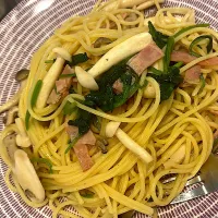 ホワイティとしめじのしょうゆパスタ|だるころさん