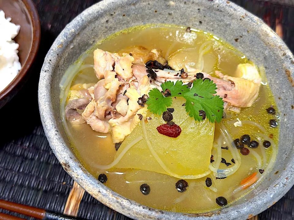 KimaLABOさんの料理 冬瓜のスープ　　　　　　#馬告　#マーガオ　#鶏手羽元　#翡翠煮|KimaLABOさん