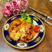 鶏もも肉のチーズトマトソース煮|ショコラさん