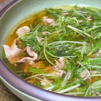 パパ作🥸豚こまと水菜のさっと煮|ぱんだのままんさん