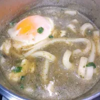 生タマゴ乗せ野菜粉砕甘口カレーうどん|darkbaronさん