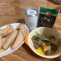 砂ずりとポテトのアヒージョ|TOMOさん