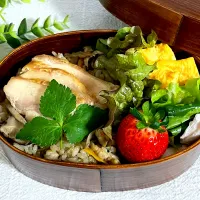 ＊0130. 鶏五目飯＆いちご🍓娘ちゃんの高校生弁当🍱＊|＊抹茶＊さん
