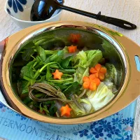 紅茶とお菓子と時々ごはんさんの料理 鴨油(カナールオイル) で【せり鍋 〜2日目1人鍋ver.〜】|紅茶とお菓子と時々ごはんさん