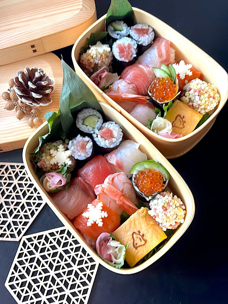 ふたりのお弁当 ~キューブ手毬寿司|とんちんさん