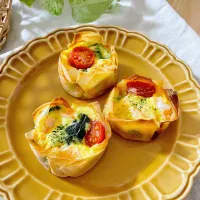 春巻きの皮でキッシュ風|ともさん