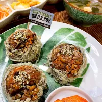 麹納豆おにぎりと３種のお漬物|kyon2さん